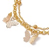 Brass Rolo Chain & Iron Cable Chain Multi-strand Bracelet BJEW-JB10405-3