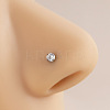 316 Surgical Stainless Steel Crystal Rhinetone Flat Round L-Shaped Nose Rings WGCD50A-04-5