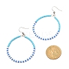 Colorful Glass Seed Beads Big Ring Dangle Earrings for Girl Women EJEW-JE04653-6