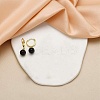 Round Brass Enamel Hoop Earrings EJEW-U059-05G-1