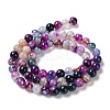 Natural Striped Agate/Banded Agate Bead Strands G-K155-A-6mm-10-4