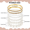 7Pcs 7 Styles Plastic Imitation Pearl Round Beaded Stretch Bracelets Set BJEW-AN0001-36-7