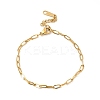 Ion Plating(IP) 304 Stainless Steel Paperclip Chain Bracelet for Women X-BJEW-G667-05G-1