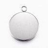Non-Tarnish 304 Stainless Steel Pendant Cabochon Settings LS-X-STAS-E146-18P-20mm-1