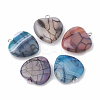 Dyed Natural Crackle Agate Pendants X-G-S330-20-1