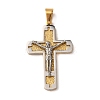 304 Stainless Steel Religion Jesus Cross Pendants STAS-F323-08PG-1