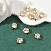 SHEGRACE Brass Pave Clear Cubic Zirconia Flat Round Connector Charms XGRQ3D332-501G-5
