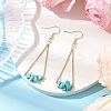 304 Stainless Steel with Synthetic Gemstone Dangle Earrings EJEW-JE06010-10-2