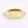 Brass Cabochon Connector Settings KK-F748-21G-1