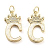 Brass Micro Pave Clear Cubic Zirconia Pendants KK-G498-01C-02-1