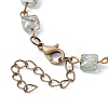 Square Faceted Glass Beaded Link Chain Bracelet Making AJEW-JB01150-52-3