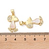 Brass Micro Pave Clear Cubic Zirconia Pendants KK-B083-27A-G-3