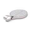 Non-Tarnish Trendy Necklace Findings Flat Round with San Benito 304 Stainless Steel Charms Pendants LS-STAS-L012-A08P-3