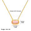 304 Stainless Steel Pave Cubic Zirconia Oval Birth Stone Pendant Necklaces for Women FS-WGC2097-02-1