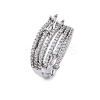Brass Micro Pave Clear Cubic Zirconia Finger Rings RJEW-S398-01P-4