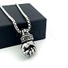Minimalist Hip-Hop 304 Stainless Steel Fist Pendant Necklaces for Men ZI2468-1