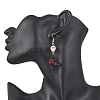 3 Pairs 3 Colors Hallowmas Alloy Dyed Synthetic Turquoise Dangle Earrings EJEW-JE06483-2
