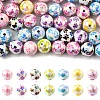50Pcs AB Color Printed Opaque Acrylic Beads OACR-CJ0002-27-1