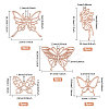 5 Styles Butterfly Zinc Alloy Open Back Bezel Pendants FIND-CA0009-52RG-2