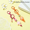 Spray Painted Alloy Bar Beadable Keychain for Jewelry Making DIY Crafts KEYC-A011-02I-3