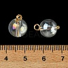 Alloy Glass Pendants GLAA-P080-03G-09-3