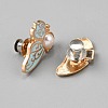 Butterfly Shape Alloy Enamel Adjustable Jean Button Pins FIND-WH0609-77KCG-04-2