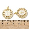 Brass Micro Pave Clear Cubic Zirconia Pendants KK-C045-10G-3