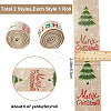 2 Rolls 2 Styles Christmas Printed Linen Ribbon OCOR-GF0002-72-2