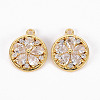 Brass Micro Pave Clear Cubic Zirconia Charms X-ZIRC-S068-044-NF-1