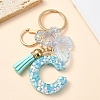 Resin & Acrylic & Faux Suede Tassel Keychain X1-KEYC-YW00117-03-1