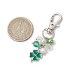 Clover Alloy Enamel Pendant Decoration HJEW-JM03009-01-3