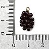 Grape Brass Acrylic Pendants OACR-R006-05G-04-3