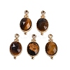 Natural Tiger Eye Faceted Pendans KK-L218-003G-05-1