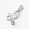 Anti-Tarnish Rhodium Plated 925 Sterling Silver Micro Pave Cubic Zirconia Pendant Bails STER-P034-56P-3