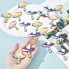 20Pcs 2 Styles Printed Wooden Pendants WOOD-GO0001-09-4