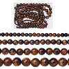 4 Strands 4 Style Natural Grade AB Tiger Eye Round Beads Strands G-TA0001-27-8