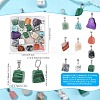 20Pcs 10 Styles Natural & Synthetic Mixed Gemstone Pendants G-FS0005-93P-01-4