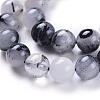 Natural Tourmalinated Quartz/Black Rutilated Quartz Beads Strands LS-G-E558-04-8mm-3