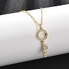 Brass Micro Pave Cubic Zirconia Ring Key Pendant Necklaces for Women NJEW-R027-03G-03-2