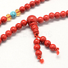 4-Loop Wrap Buddha Meditation Yellow Jade Beaded Bracelets BJEW-R040-6mm-09-2