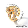 Elegant Brass Pave Cubic Zirconia Double Circle Rings RN9488-1-1