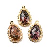 Natural Rhodonite Faceted Pendants G-M431-13G-06-1