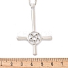 Christian Upside Down Cross & Star Alloy Pendant Pendant Twisted Chain Necklaces for Women NJEW-NH0001-03P-5