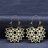 304 Stainless Steel Hollow Flower Hoop Earrings EJEW-Q789-02G-1