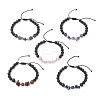 Natural Mixed Gemstone & Lava Rock Beads Braided Bead Bracelets for Women BJEW-JB12924-1