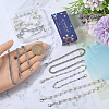 6Pcs 3 Styles 304 Stainless Steel & Round Plastic Pearl Beads Baseball Cap Chain AJEW-SC0003-57-3