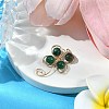 Copper Wire Wrapped Natural Emerald Shamrock Pendants PALLOY-JF02945-01-2