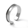 304 Stainless Steel Grooved Cuff Ring Settings RJEW-WH0009-01D-1