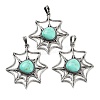 Synthetic Turquoise Spider Web Pendants G-Q163-09AS-01-1
