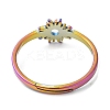 Ion Plating(IP) 304 Stainless Steel Flower Adjustable Ring for Women RJEW-M149-03RC-2